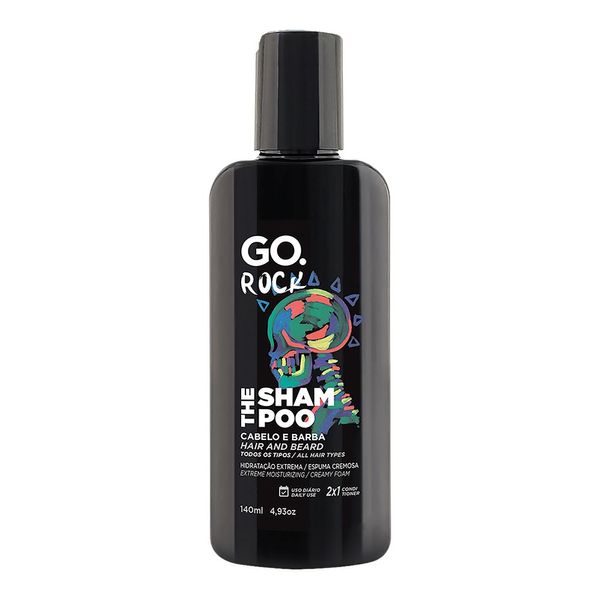 Shampoo para Barba e Cabelo 2 em 1 Go Rock 140ml