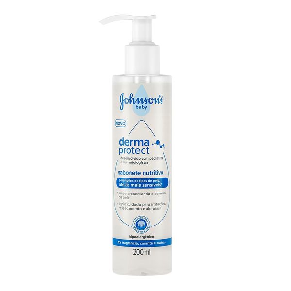 Sabonete Líquido Infantil Johnson's Baby Derma Protect Sem Fragrância 200ml