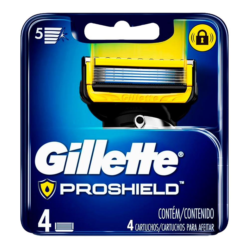 Lâmina Para Barbear Gillette Fusion Proshield 4 Unidades