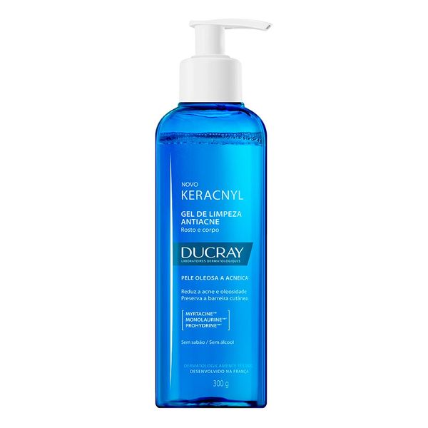 Gel De Limpeza Antiacne Ducray Keracnyl Corpo E Rosto 300g