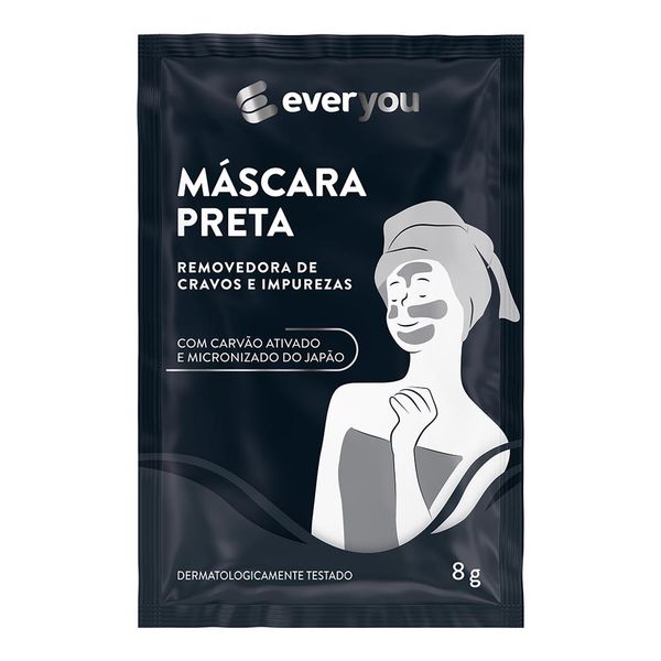 Máscara Preta Facial Ever You Carvão Ativado 8g