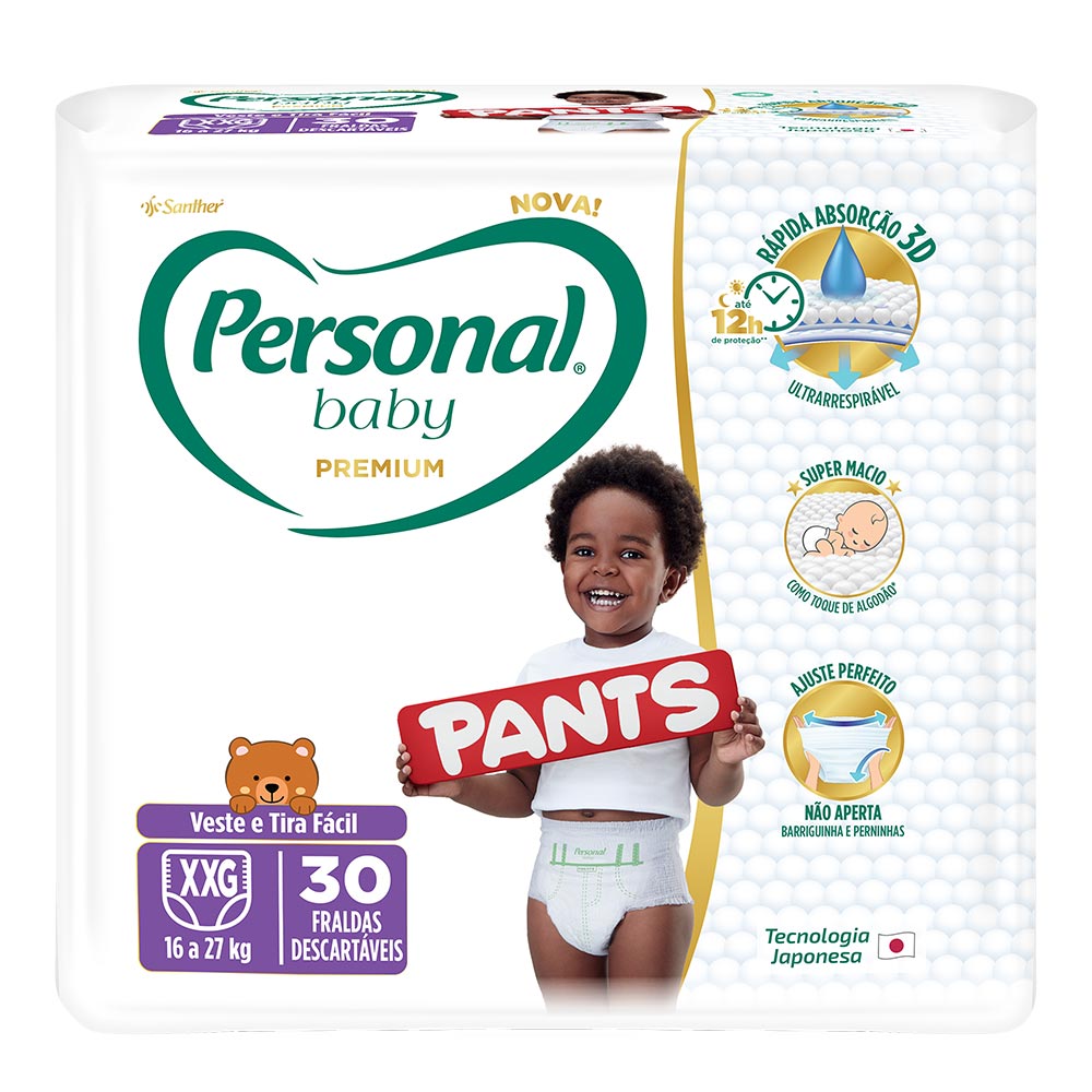 Fralda Descartável Personal Baby Pants Premium XXG 30 Unidades