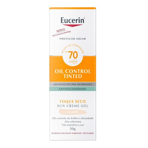 Protetor Solar Facial Eucerin Fps 70 Sun Oil Control Cor Clara 50Ml Creme Gel