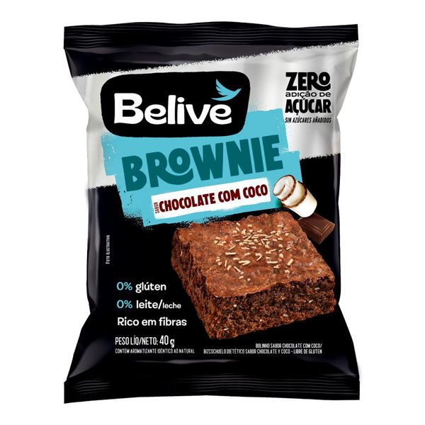 Brownie Belive Zero Açucar Chocolate com Coco 34g