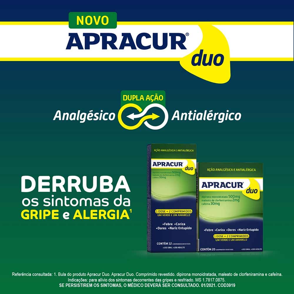 Apracur Duo 12 Comprimidos - Drogaria Sao Paulo