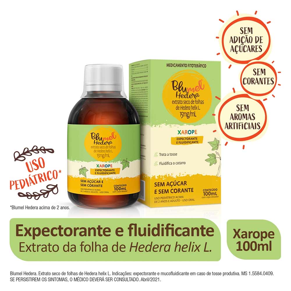 Expectorante Blumel 15mg/ml Hedera Xarope Infantil 100ml - Drogaria Sao  Paulo