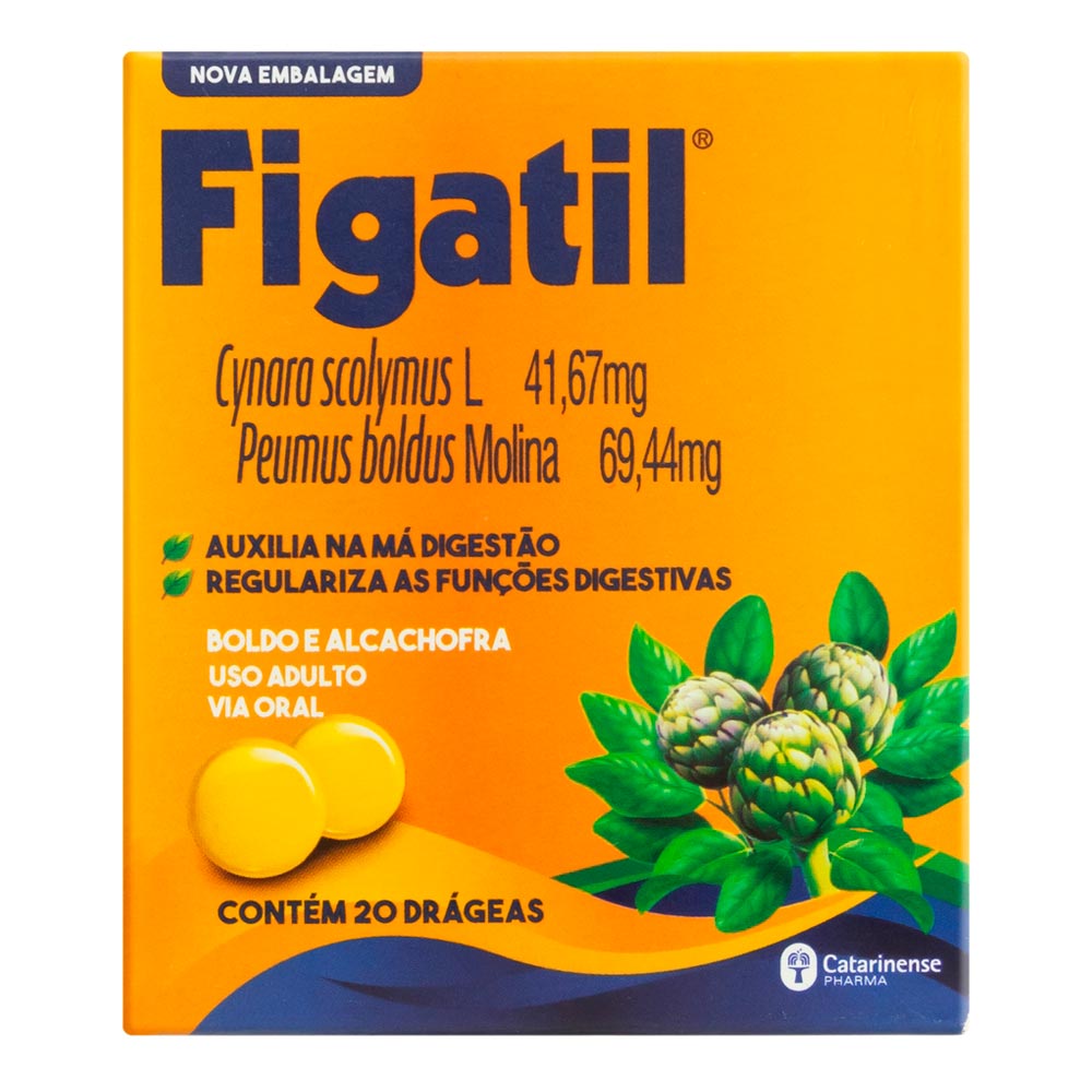 Figatil 20 Drágeas - Drogaria Sao Paulo