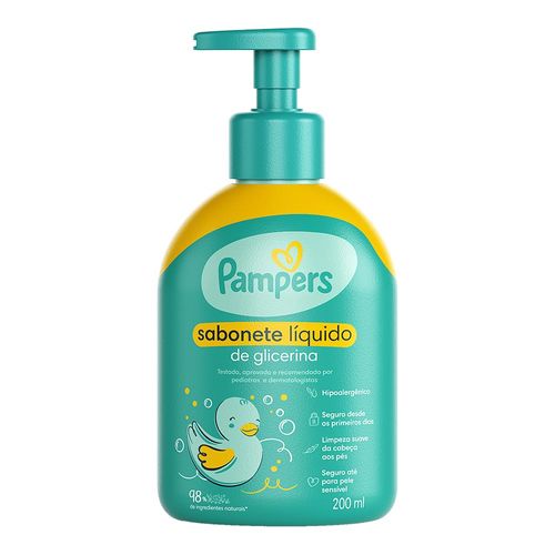 Sabonete Infantil Líquido Pampers Glicerina Da Cabeça Aos Pés 200Ml