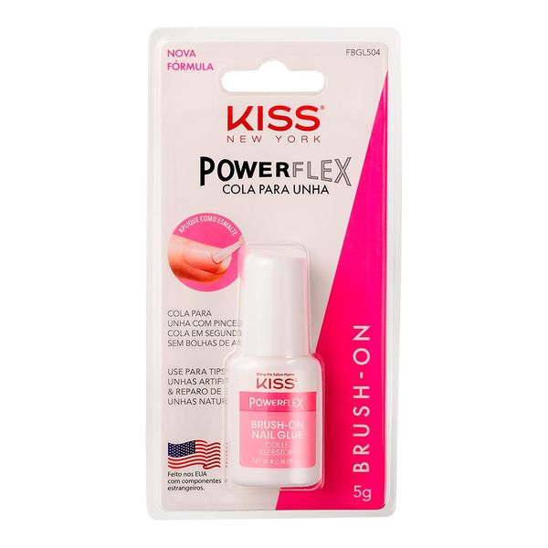 Cola De Unha Postiça Kiss New York Power Flex Pincel 5g