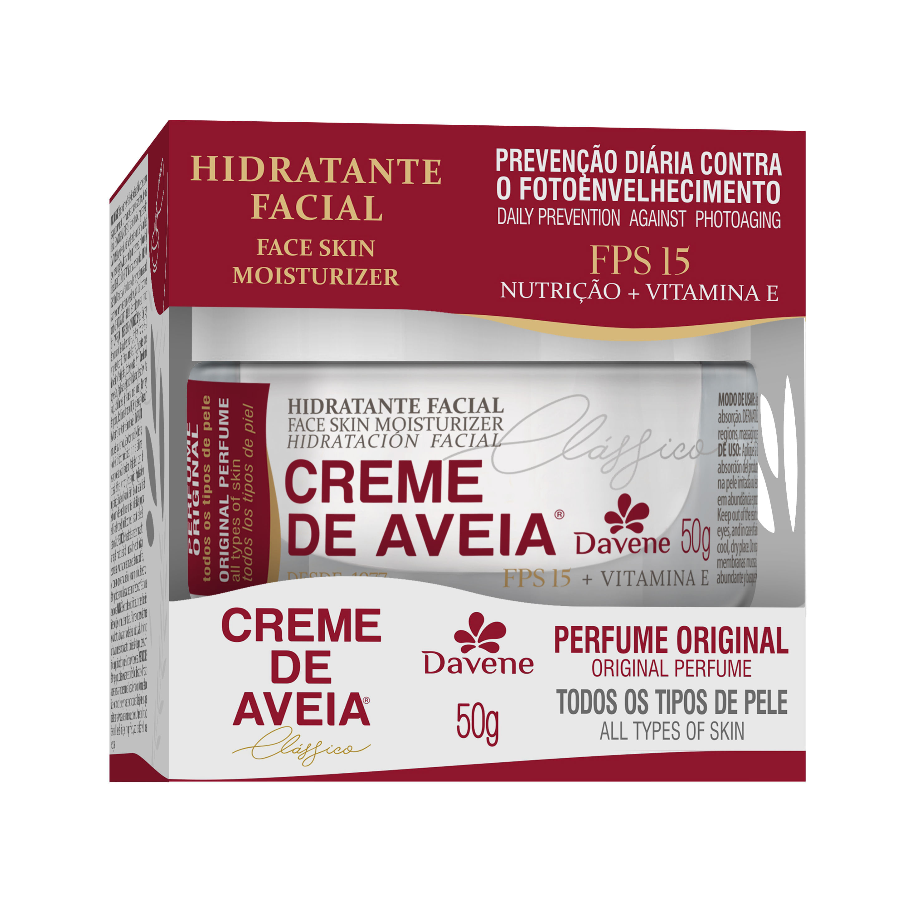 CREME DE AVEIA DAVENE FACIAL FPS15 50G
