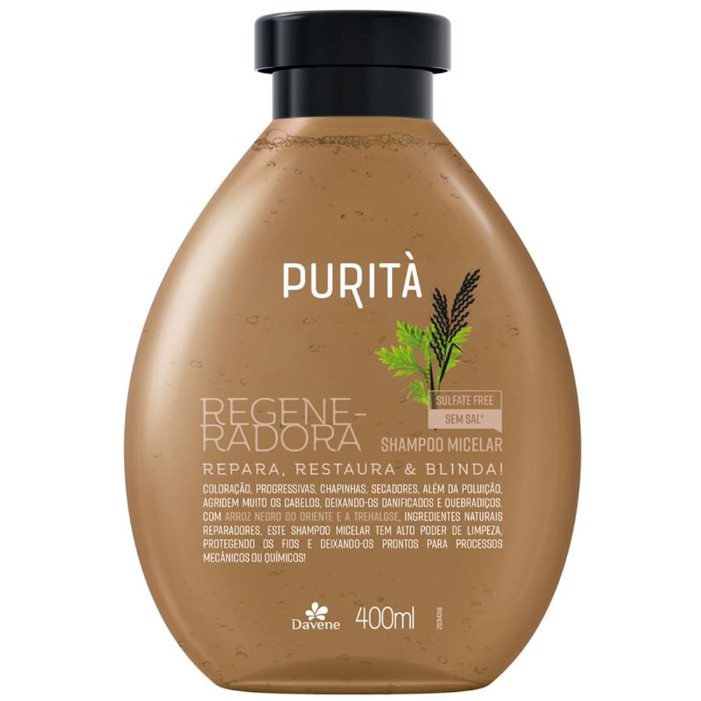 Shampoo Micelar Regeneradora Purità 400ml - Davene - Drogaria Sao