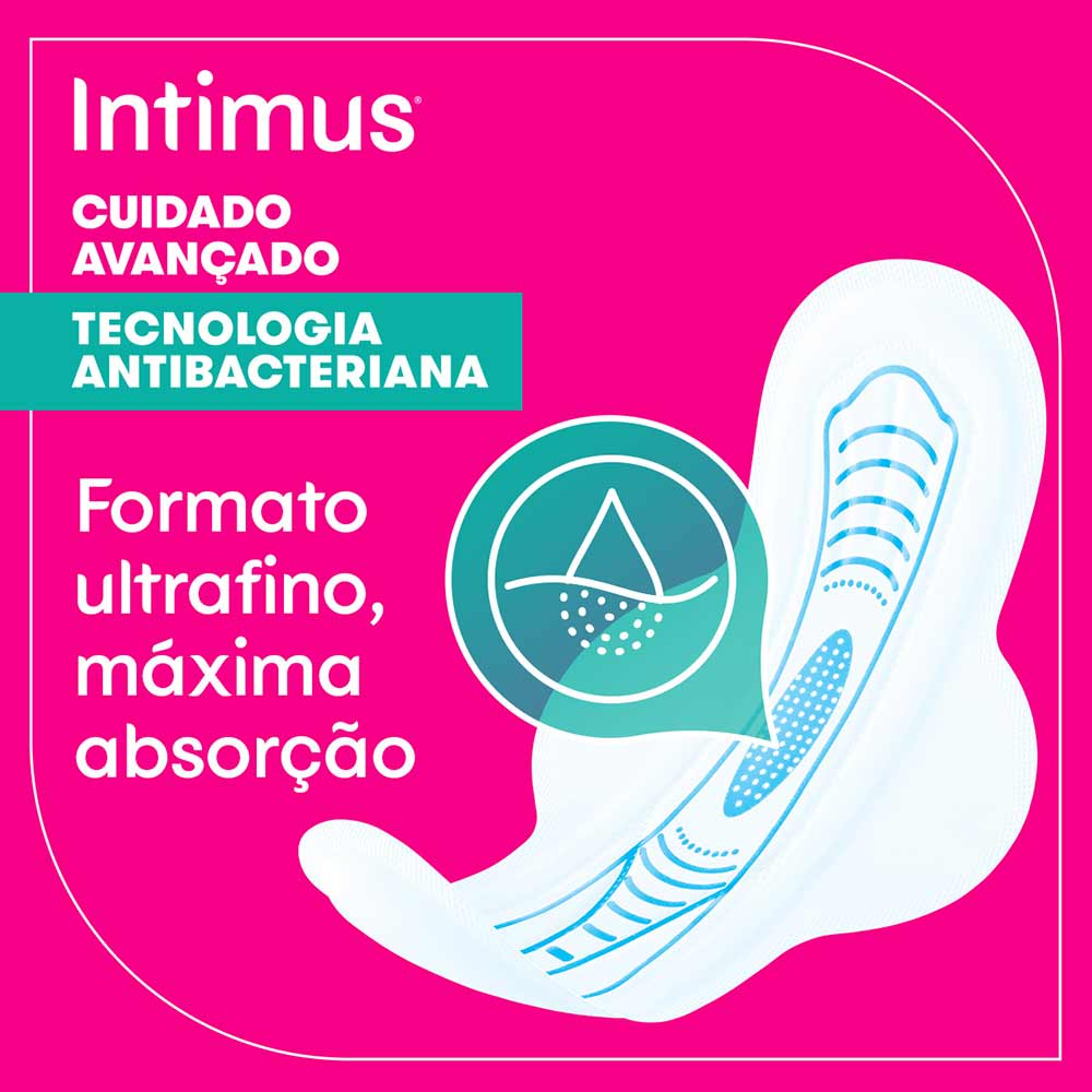 Absorvente Intimus® Tecnologia Antibacteriana com Abas 28 Unidades