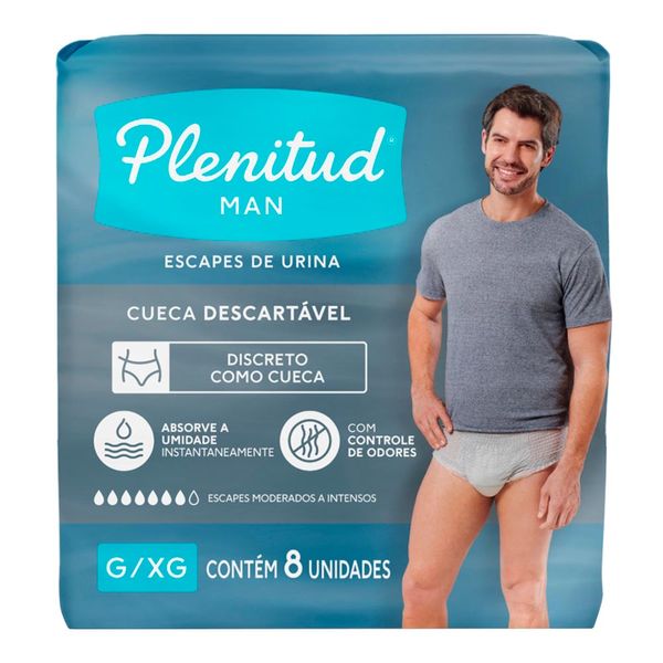 Cueca Descartável Plenitud Man X/XG 8 unidades