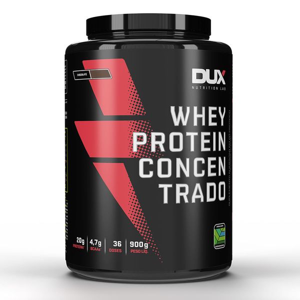 Whey Protein Concentrado Pote 900G Dux Nutrition Sabor Chocolate - 900G