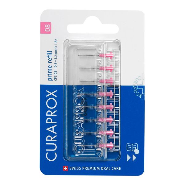 Refil Para Escova Interdental Curaprox Cilíndrico Cps 08 8 Unidades