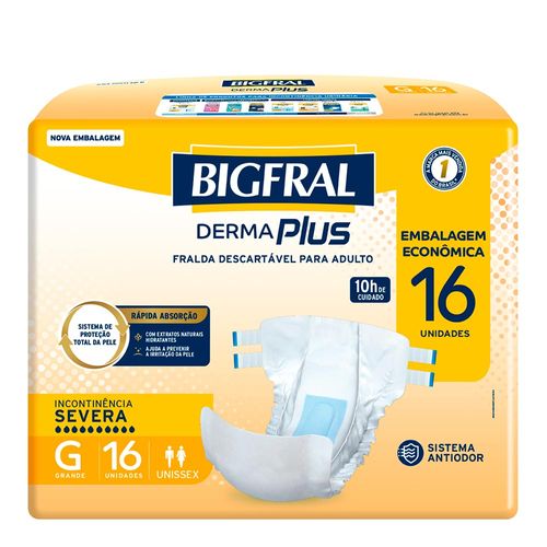 Fralda Geriátrica Bigfral Dermaplus G 16 Unidades