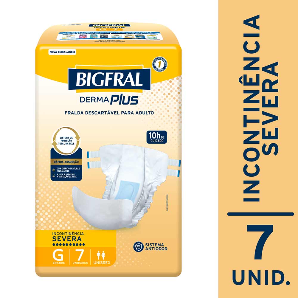 Fralda Adulta Bigfral Regular Plus G 7 Unidades - Drogaria Sao Paulo