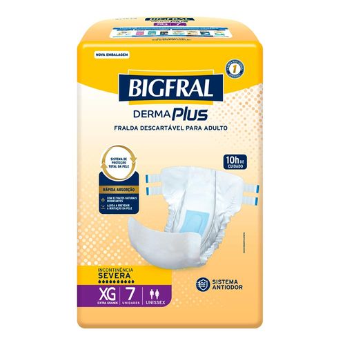 Fralda Geriátrica Bigfral Dermaplus Xg 7 Unidades