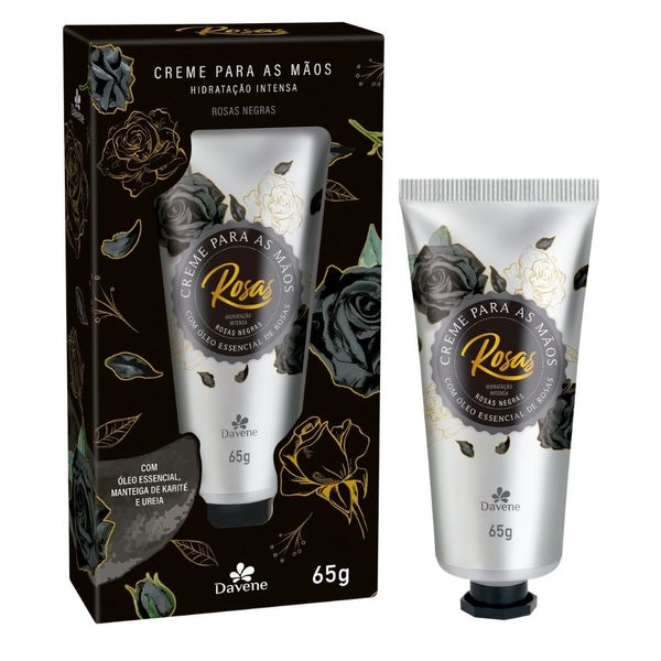 Creme de Mãos e Unhas Rosas Negras 65g - Davene