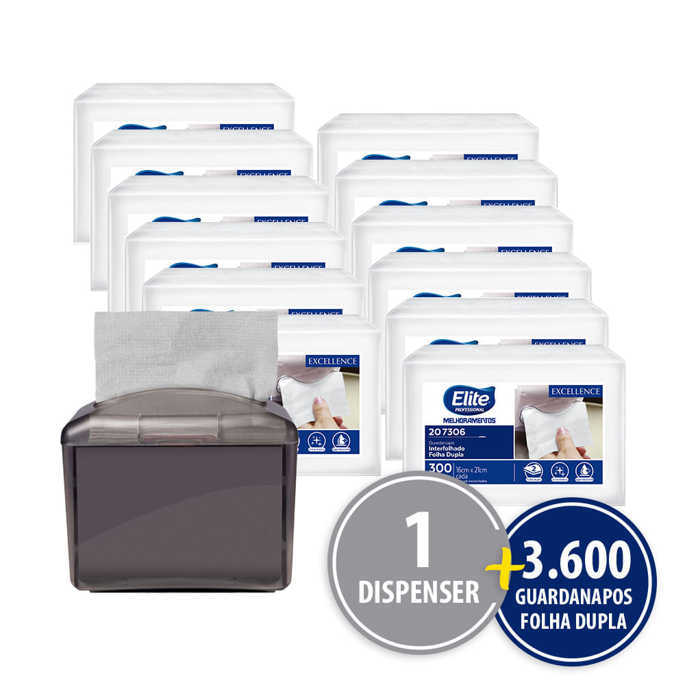 Kit Dispenser Compacto Guardanapo Com Refil Folha Dupla 12 Pacotes ...