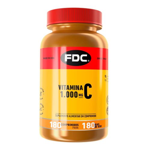 Vitamina C 1000Mg Fdc Vegano 180 Comprimidos preço