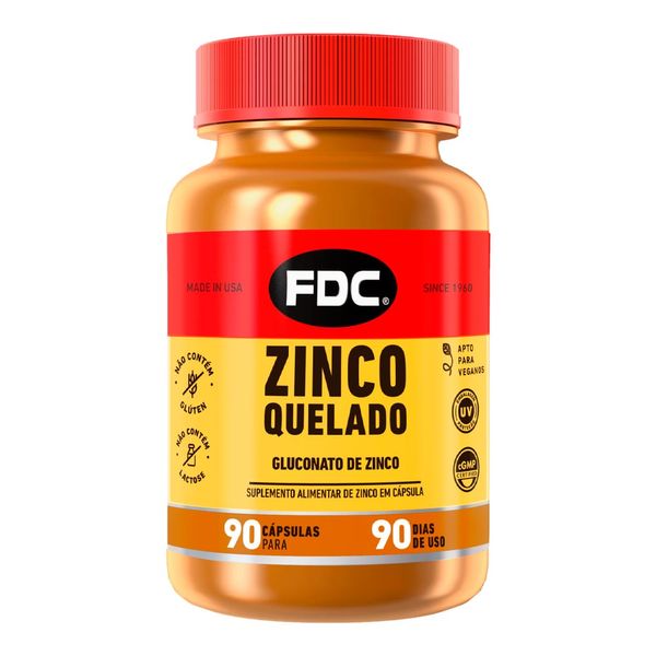 Suplemento Alimentar FDC Zinco Quelado 90 Cápsulas