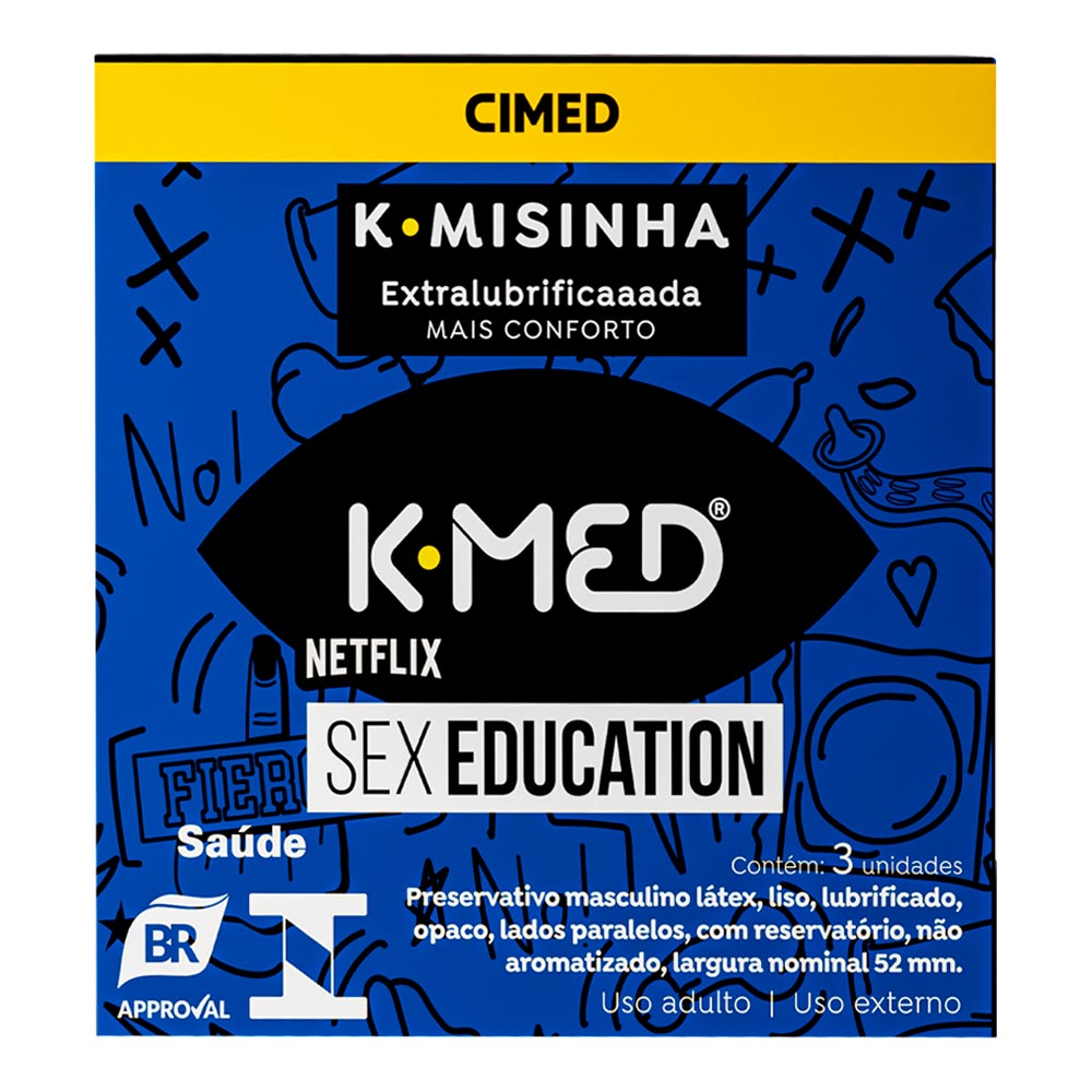 Preservativo K-Med Extra Lubrificado Sex Education K-Misinha 3