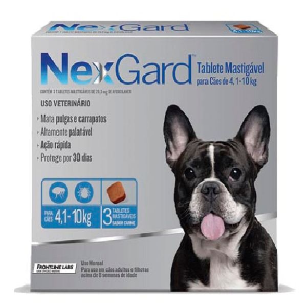 Nexgard 28,3 Mg Cães De 4,1 A 10 Kg Cx Com 3 Tabletes