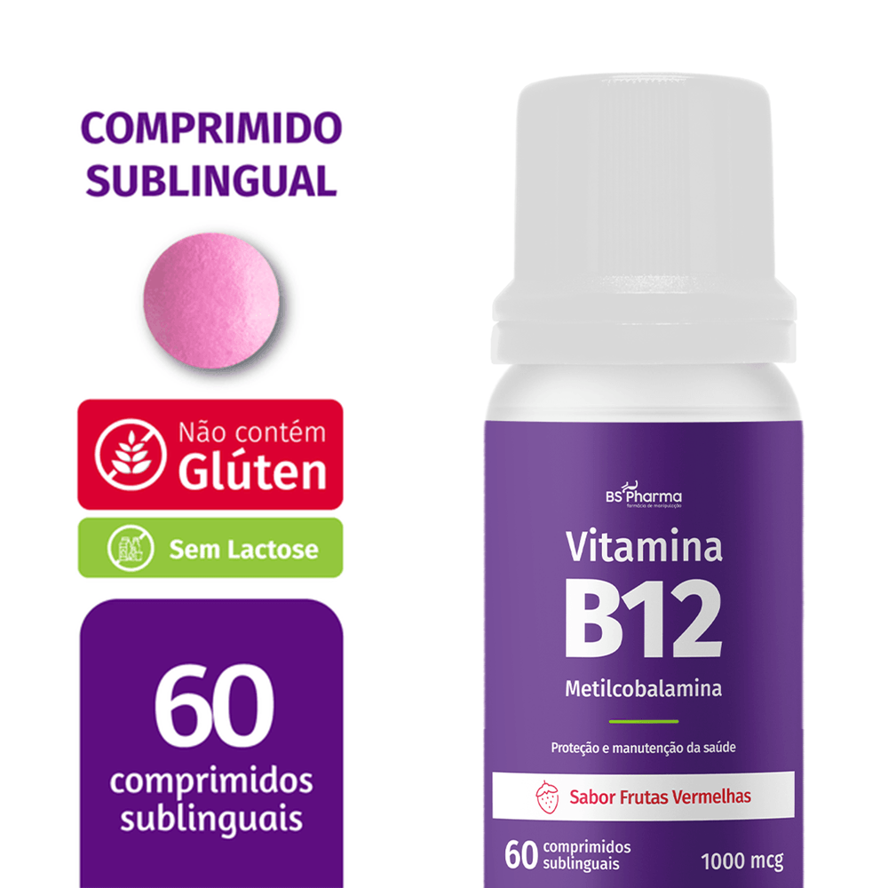 Combo Vitamina B12 Metilcobalamina 1000 mcg Sublingual 02 frascos BS