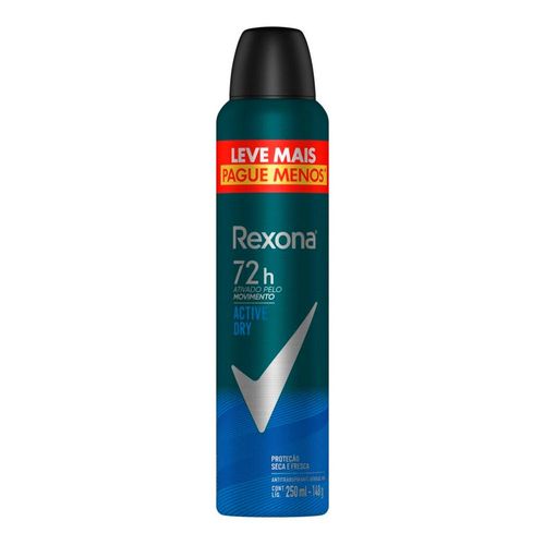 Desodorante Antitranspirante Aerossol Rexona Men Active Dry 250Ml