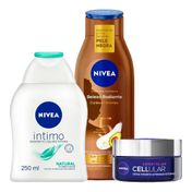 Kit-Nivea-Sabonete-intimo-Natural-250ml---Locao-Hidratante-Beleza-Radiante-Cuidado-Intenso-400ml---Creme-Facial-Antissinais-Noite-51g-1