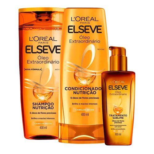Kit-Elseve-oleo-Extraordinario-Nutricao-Shampoo-400ml---Condicionador-400ml---oleo-de-Tratamento-Reconstrutor-100ml