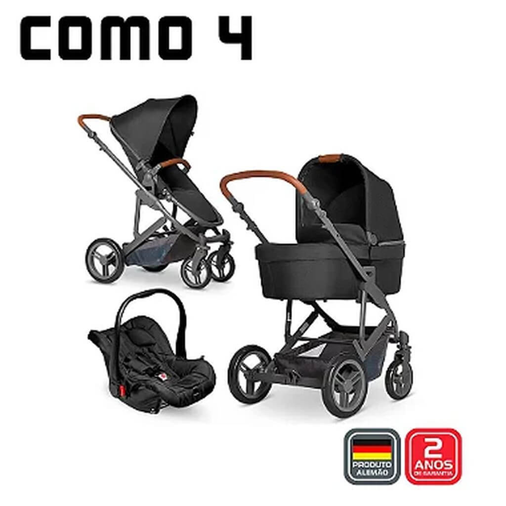 Travel System Trio Carrinho Como 4 Woven Black Abc Design 935301494