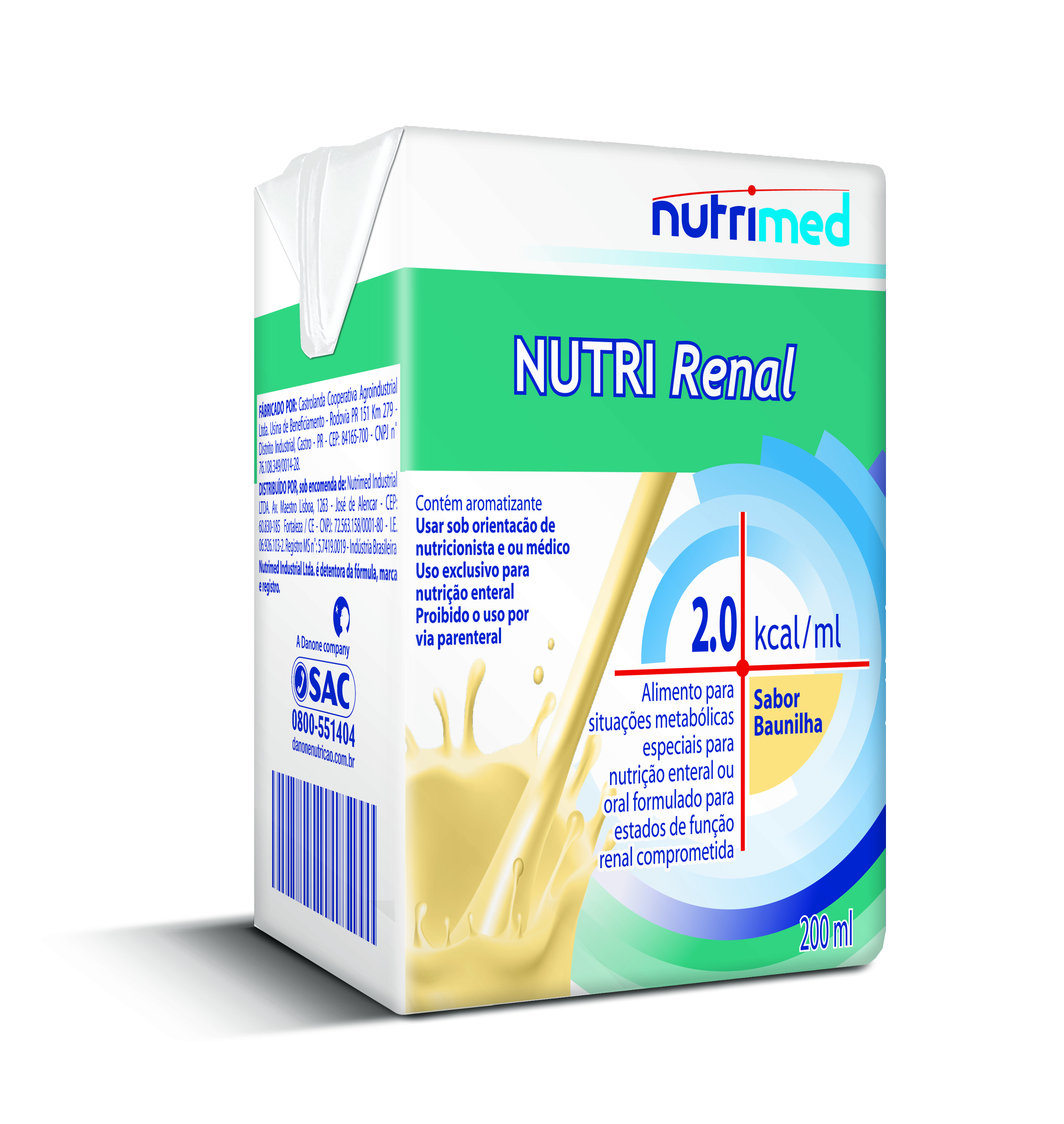 Encontraproduto.com.br - Suplemento Nutricional Nutrimed Nutri Renal 2.0 Baunilha 200ml